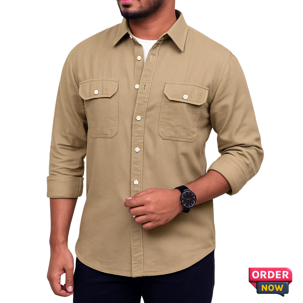 1 Pcs Oxfoard Double Pocket New - Cream