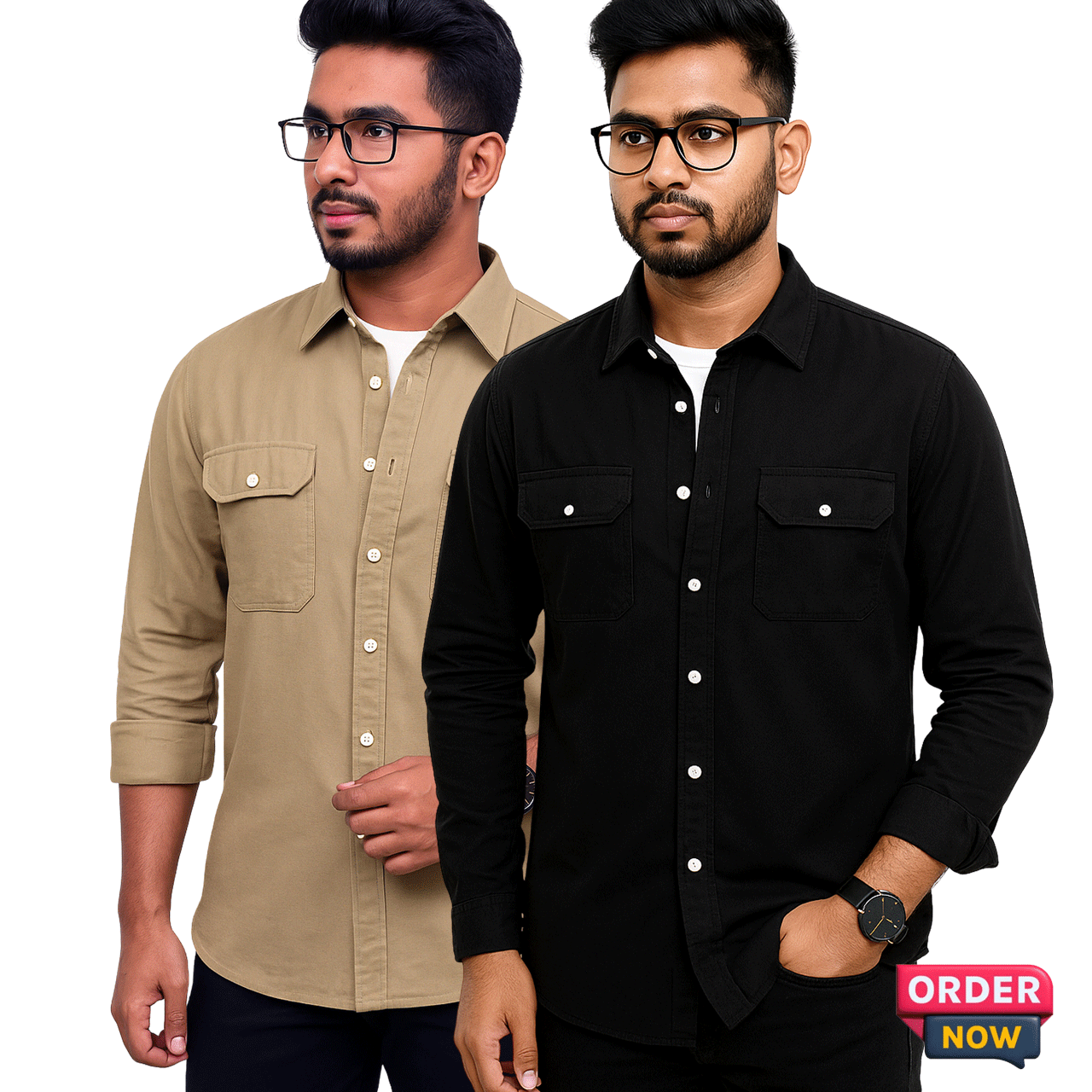 2 Pcs Oxfoard Double Pocket New - Black +Khaki