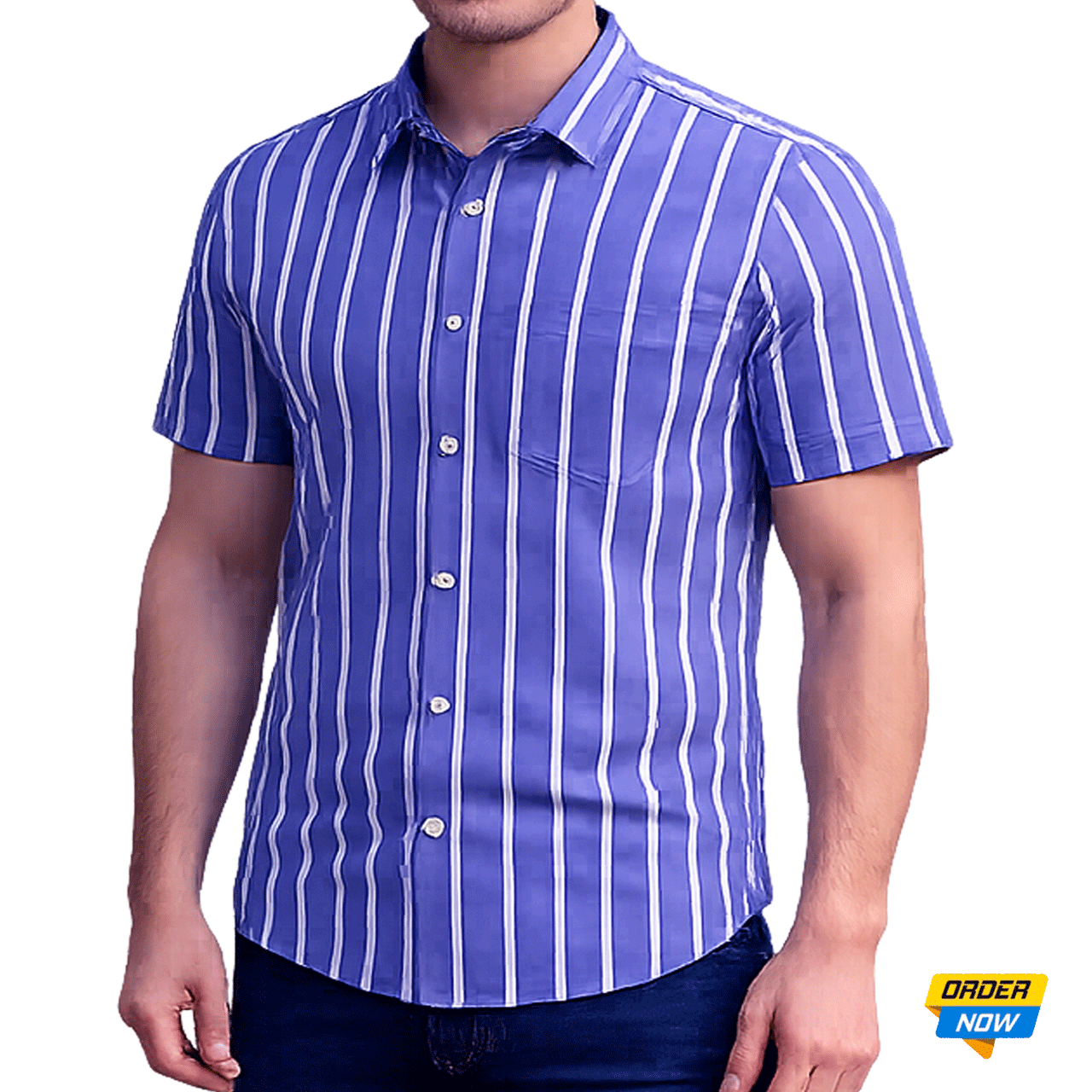 1 Pcs Half Sleeve Print Shirt-Lavender